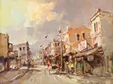 Christiaan Nice, District Six Street Scene, oil on canvas laid down on board