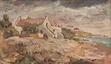 Gregoire Boonzaier, Landscape with Seaside Cottages, oil on board