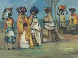 Jan Dingemans, Xhosa Women, oil on board