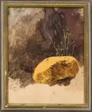 John Meyer, Dandelions, oil on paper laid down on board