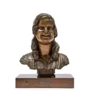 Anton van Wouw, Cecilia, bronze with a brown patina, on a wooden base