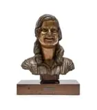 Anton van Wouw, Cecilia, bronze with a brown patina, on a wooden base