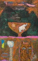 Nina Romm, A Vista Either Epic Mythic or Romantic, series LS, mixed media on board