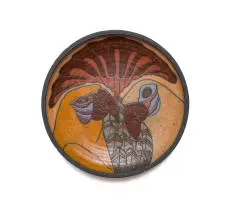 Ann Marais, Plate with Abstract Motif, painted and glazed ceramic