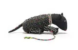 Khulumelaphi Mahlambisa, Inja (Dog), glass and plastic beads in looped stitch (Izhibe) and fabric