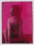 Deborah Bell, Pink Suite I: 'In Memory of Robert', The Colour of Longing IV, charcoal, pastel and oil paint on paper