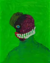 Thebe Phetogo, Black Body (Becoming), oil, acrylic and shoe polish on board