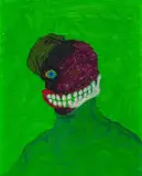 Thebe Phetogo, Black Body (Becoming), oil, acrylic and shoe polish on board