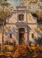 Tinus de Jongh, The Entrance to a Cape Dutch House, oil on canvas