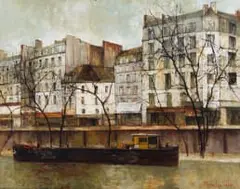 Michel de Gallard, Paris, Le Quais (Paris, The Quays), oil on canvas