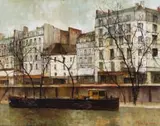 Michel de Gallard, Paris, Le Quais (Paris, The Quays), oil on canvas