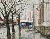 David Botha, Townscape on a Rainy Day, oil on canvas