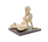 Anton Momberg, Bella, resin and marble dust cast, on a wooden base