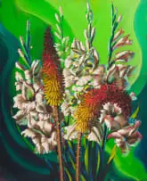 Vladimir Tretchikoff, Red Hot Pokers, oil on canvas
