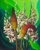 Vladimir Tretchikoff, Red Hot Pokers, oil on canvas