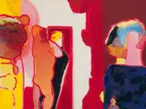 Robert Hodgins, The Vain Young Man and Three Spectators, oil on canvas