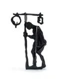 William Kentridge, Shadow Figure II, bronze and oil paint