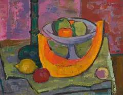 Alfred Krenz, Still Life with Pumpkin, oil on canvas
