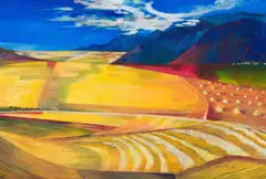Midday in the Overberg by Erik Laubscher, oil on canvas laid down on board, sold Apr 2025