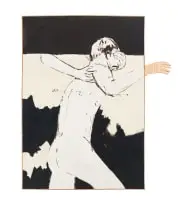 Brett Seiler, Splinter in My Side, bitumen and roof paint on canvas
