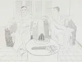 David Hockney, Christopher Isherwood and Don Bachardy, lithograph on paper