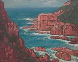 Jacobus Hendrik Pierneef, Knysna Heads, oil on board