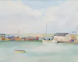 Maud Sumner, Harbour Scene, oil on canvas