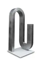 Kyle Morland, Banana Follow U, 2019, welded aluminium, on a wooden base