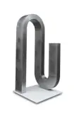 Kyle Morland, Banana Follow U, 2019, welded aluminium, on a wooden base