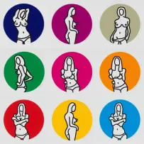 Richard Scott, This Way; Now It's Your Turn; Hello Boys; Come Here; Who Wants to Know; Come Here; Why; Hi; Show Me Yours First, nine, screenprint on paper
