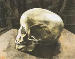 Walter Oltmann, Child Skull B, colour lithograph on paper