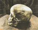 Walter Oltmann, Child Skull B, colour lithograph on paper