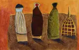 Colbert Mashile, Three Figures Wrapped in Blankets