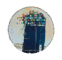 Zolile Phetshane, Abstract Composition with Numbers, oil on canvas