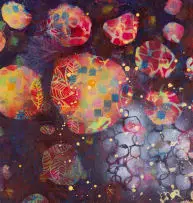 Judy Conway, Abstract Circular Patterns, mixed media on paper