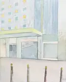 Madeleine Van Manen, No Entry/Private Parking, gouache and pencil on canvas
