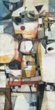 Douglas Portway, Abstract Composition, oil on board