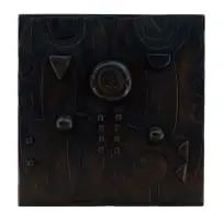 Hannes Harrs, Abstract Panel with Geometric Designs, carved wood