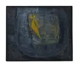 Cecily Sash, Yellow Insect, mixed media on canvas laid down on board
