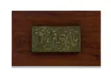 Edoardo Villa, Abstract Panel, bronze with a verdigris patina mounted on a wooden panel