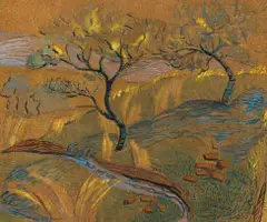 Trees along a Riverbank by Edith King, watercolour on paper laid down on backing board, sold Nov 2024