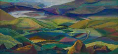 Leonora Everard-Haden, Mountain Landscape (Komati Valley), oil on board
