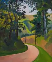 Ruth Everard Haden, Paysage (Landscape)/Road through Cutting, oil on canvas