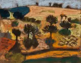 Nichola Alice Leigh, Landscape with Trees, pastel on paper