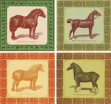 Robert Hodgins and Jan Neethling, Belgian Stallion 'Prince Royal'; French Coach Stallion 'Kervela' (1342); Shire Stallion 'Honest Tom' (1105); Clydesdale Stallion 'Prince Patrick', four, screenprint on paper