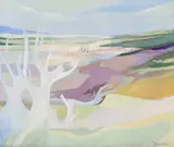 Edith Florence Bullen, Abstract Landscape with Dead Trees, oil on board