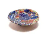 Ruan Hoffmann, Plate with flower motif, painted and glazed ceramic with gold lustre