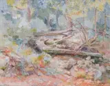Francois Roux, Woodland, oil on canvas