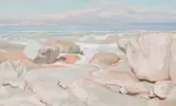 Francois Roux, Entrance to Saldanha Bay, oil on canvas
