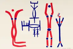 Dancing Forms by Walter Battiss, colour screenprint on paper, sold Feb 2025